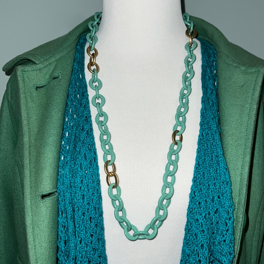 Vintage J. Crew Loop Chain Mixed Media Necklace
